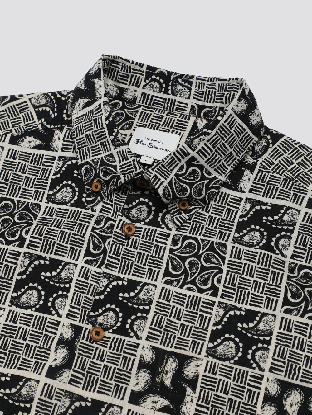 Chemises Ben Sherman Signature Checkerboard Paisley Print Noir | UIJ-70215179